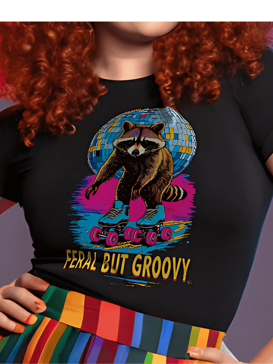 Feral groovy Disco Raccoon T-Shirt product image (1)