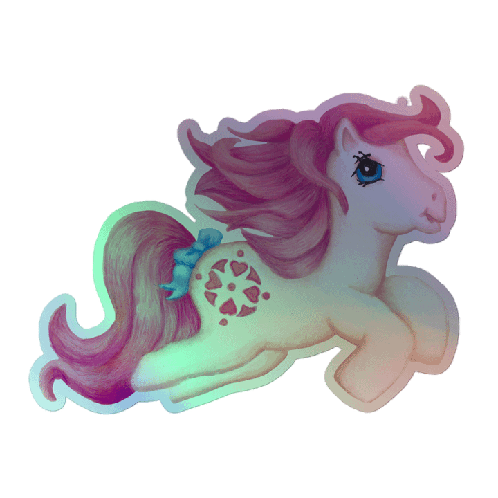 Pretty Pink Pony Holographic Sticker product image (1)