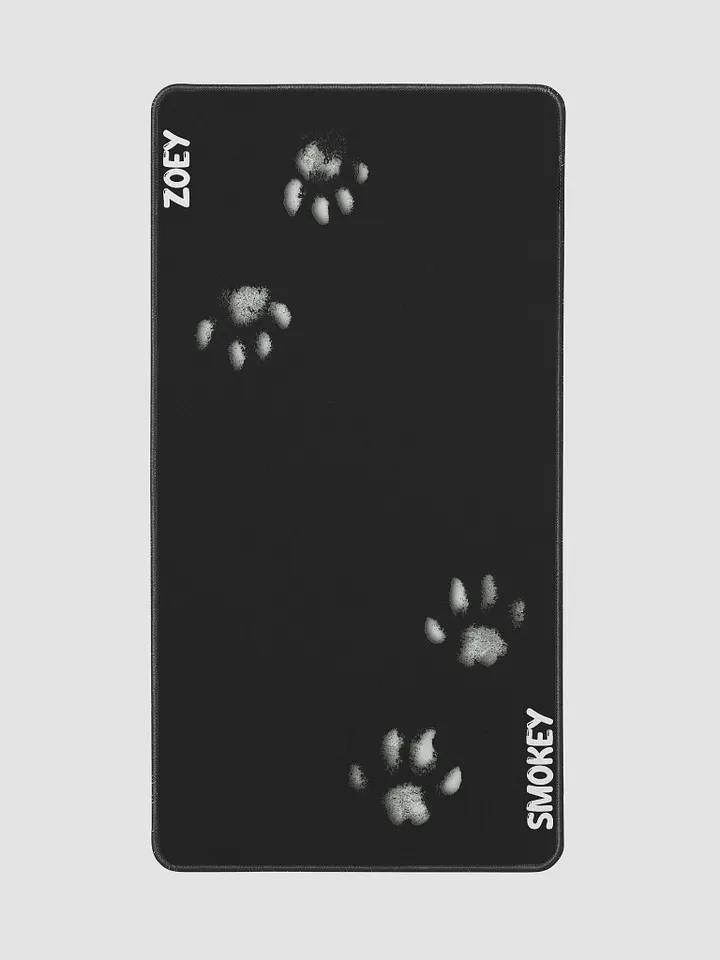 Smokey & Zoey Paw Print Desk Mat (Inverted Black) product image (2)