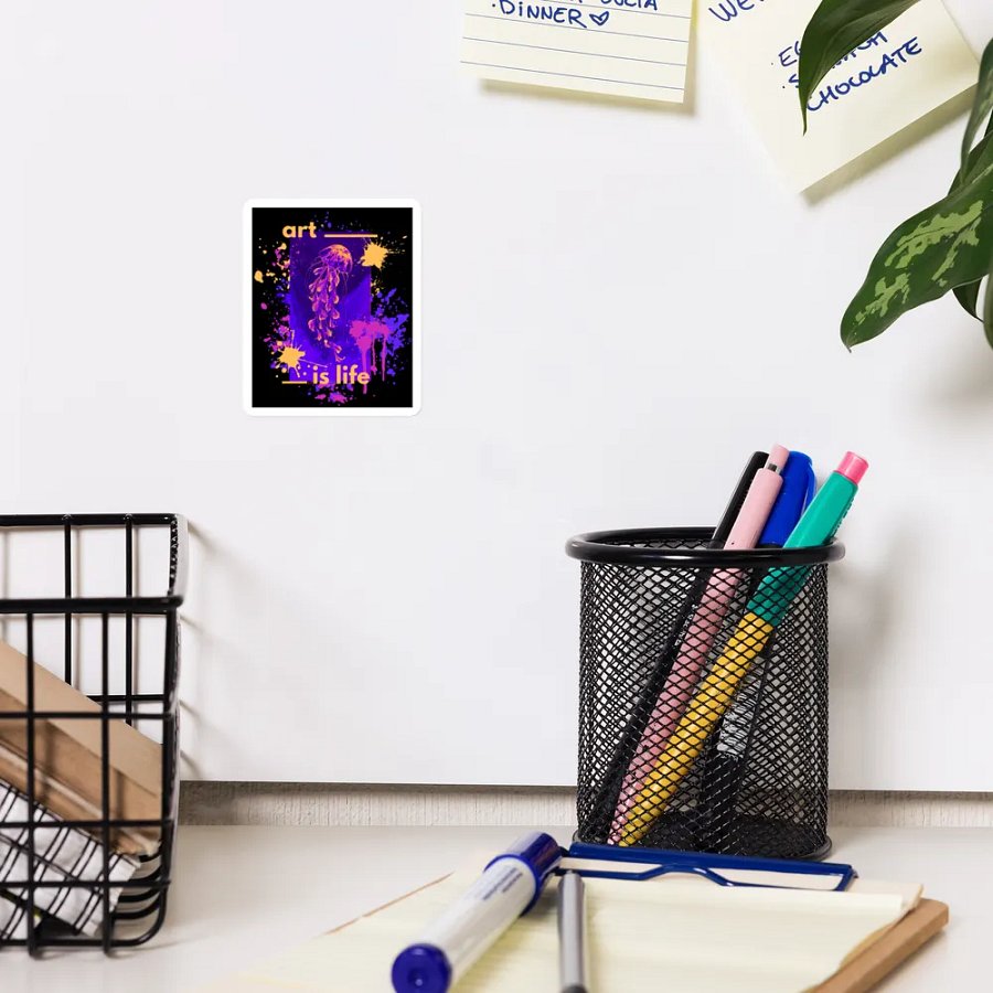 Vibrant Jellyfish Die-Cut Magnets product image (12)