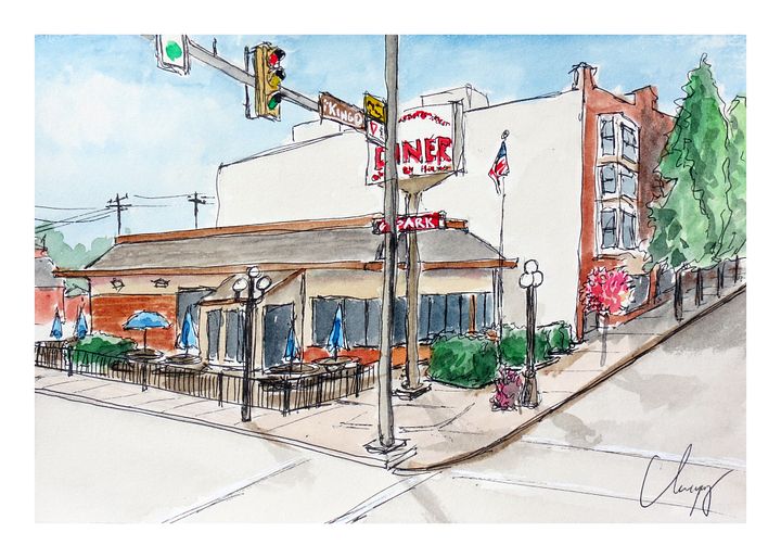 King Street Diner - Original Watercolor Painting product image (2)