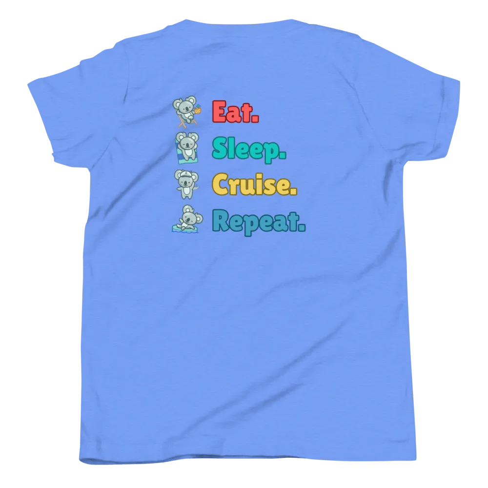 Eat Sleep Cruise Repeat! | Kid's List Shirt product image (1)