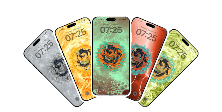 Metallic Dragons Phone Wallpaper Pack product image (1)