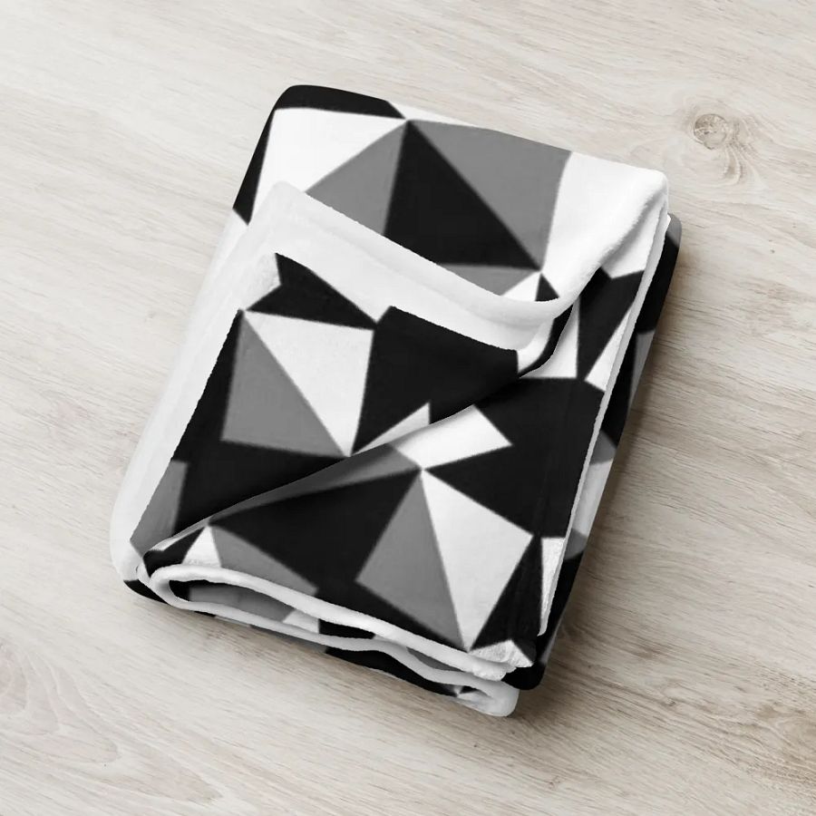 Black, White & Grey Geometric Throw Blanket product image (8)