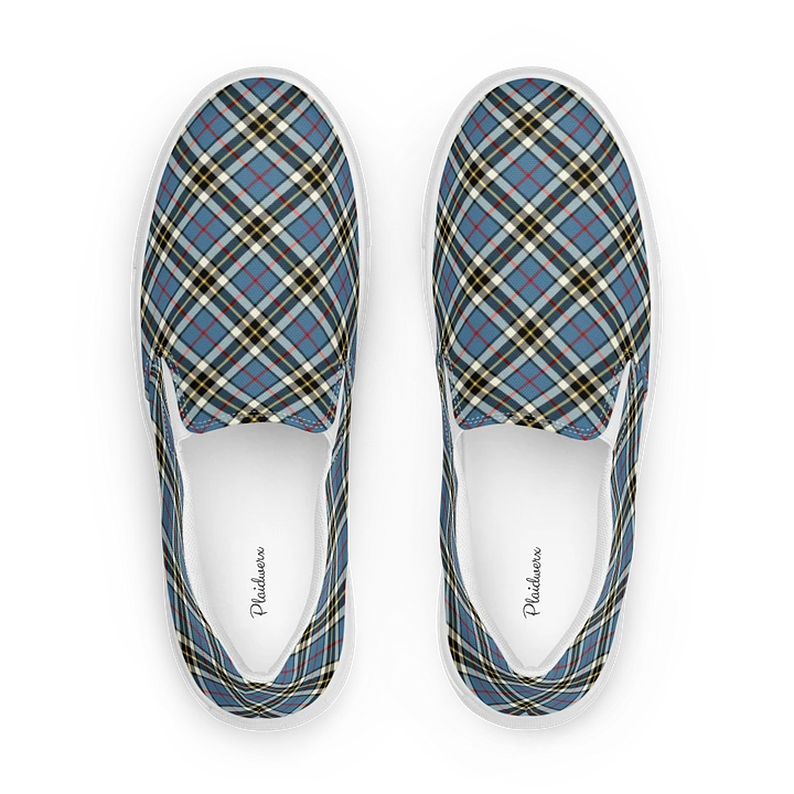 Thompson Blue Tartan Men's Slip-On Shoes product image (1)