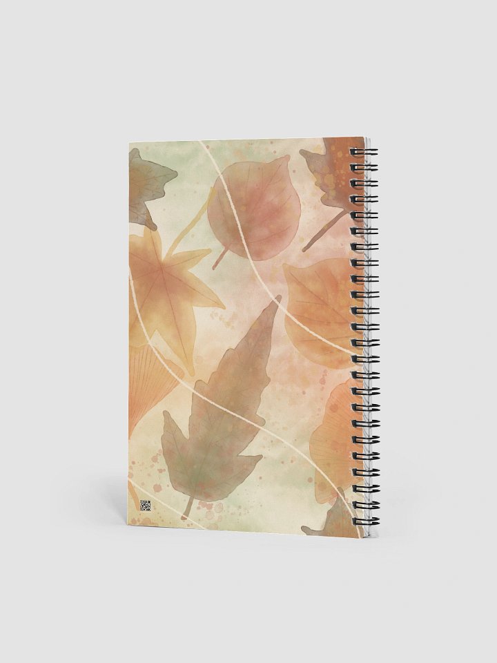 Golden autumn light spiral notebook. Watercolor fall leaves design product image (2)