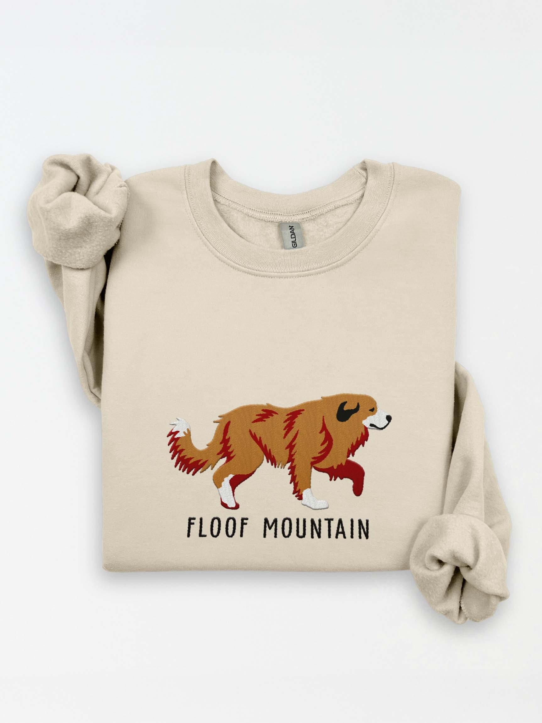 Floof Mountain Sweatshirt (Embroidered) of a Great Pyrenees(Brown) product image (1)