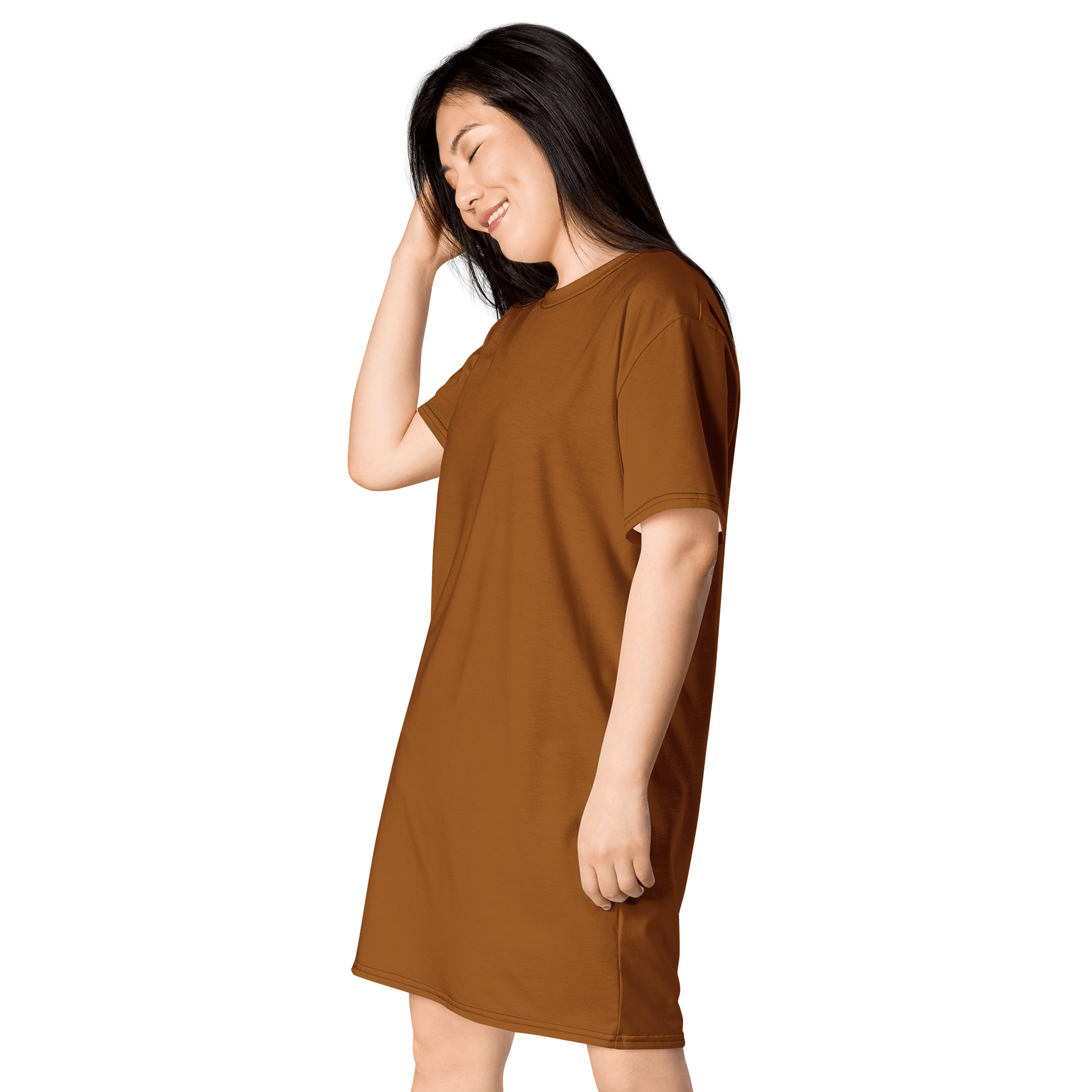 Rich Gold Oversized T-Shirt Dress | Stretchy Fabric | Casual or Formal Style | Sizes 2XS-6XL | Exclusive Design product image (3)