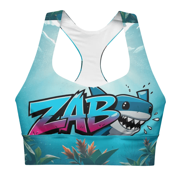 Cute Shark Attack Longline Sports Bra product image (1)