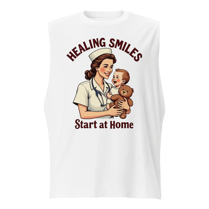 medical moms, dads, Healing Smiles Nurse Muscle Tank product image (1)
