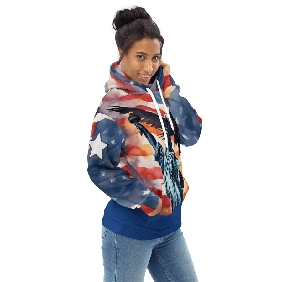 I Heart NY Statue of Liberty/Cool Hoodie All-over Print Recycled Unisex Hoodie by Sublicolor product image (1)