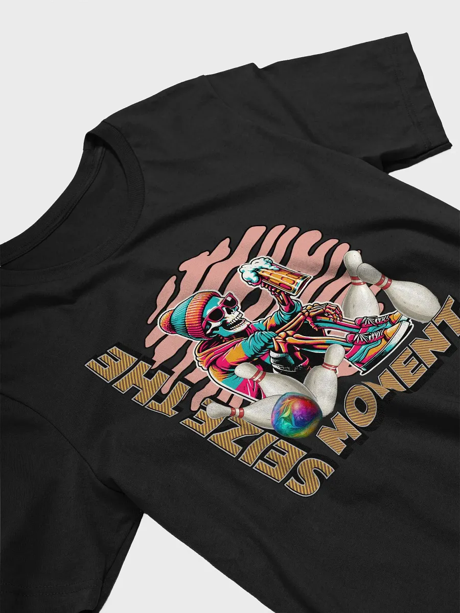 Seize The Moment Skeleton Beer Bowling Iconic Comfort Supersoft T-Shirt product image (5)