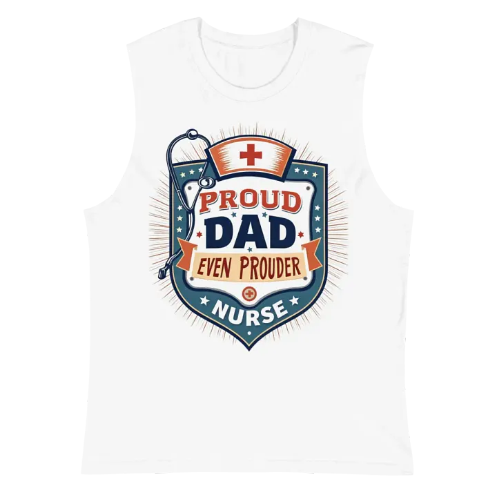 Proud Nurse Dad Shield Muscle Tank product image (2)