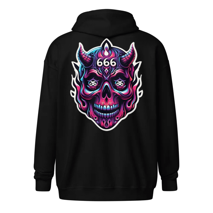 Elder Emos 666 Purple Zip Hoodie (Unisex) product image (2)