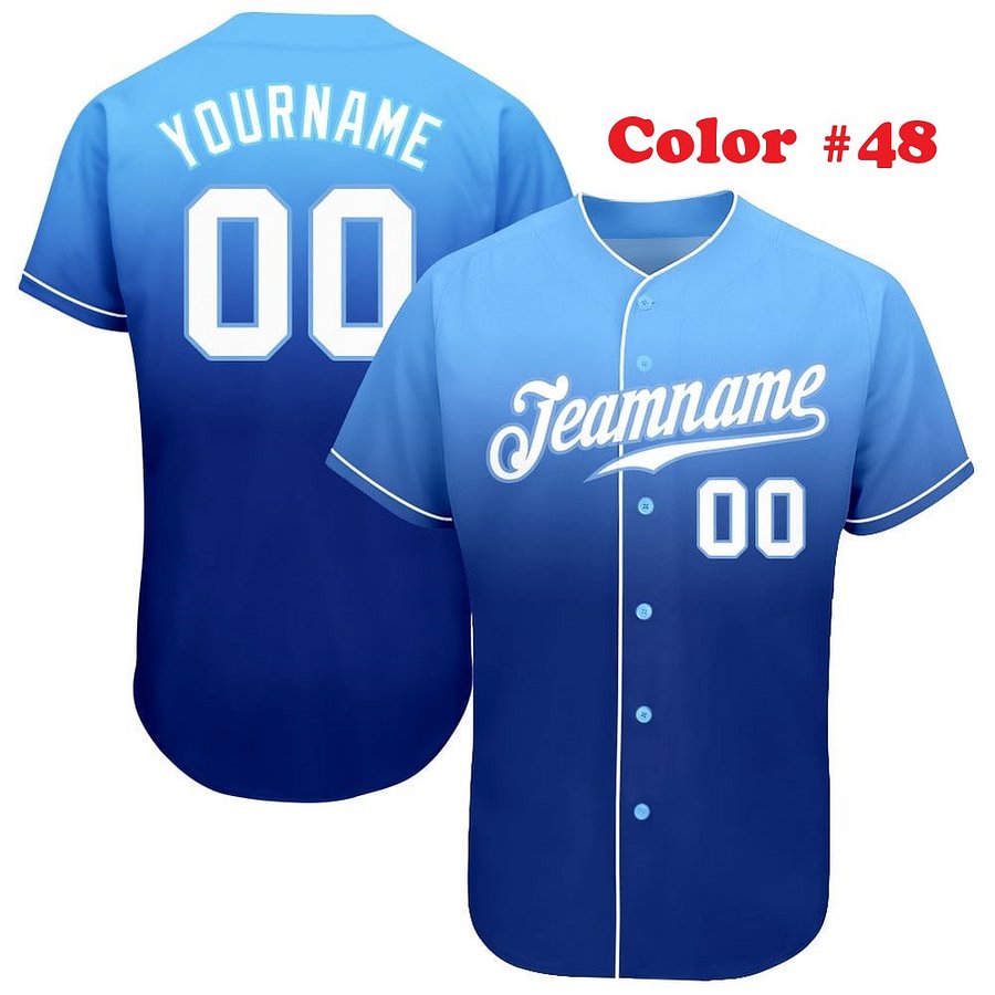 Authentic Gradient Fashion Baseball Jersey Up Down Colors with Line, Personalized Sport Jersey, Two Tones product image (9)