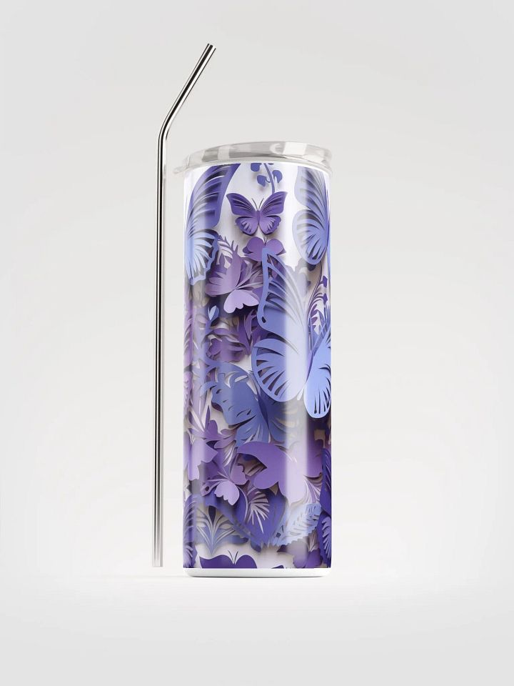 Pastel Purple Papercut Butterflies Insulated Tumbler product image (1)