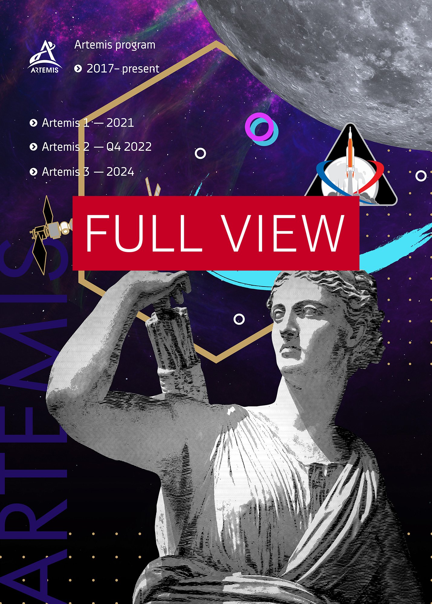 Vaporwave poster: Synthwave NASA Artemis program [synthwave/vaporwave/retrowave] — space poster, retrowave poster, neon poster, aesthetic product image (4)