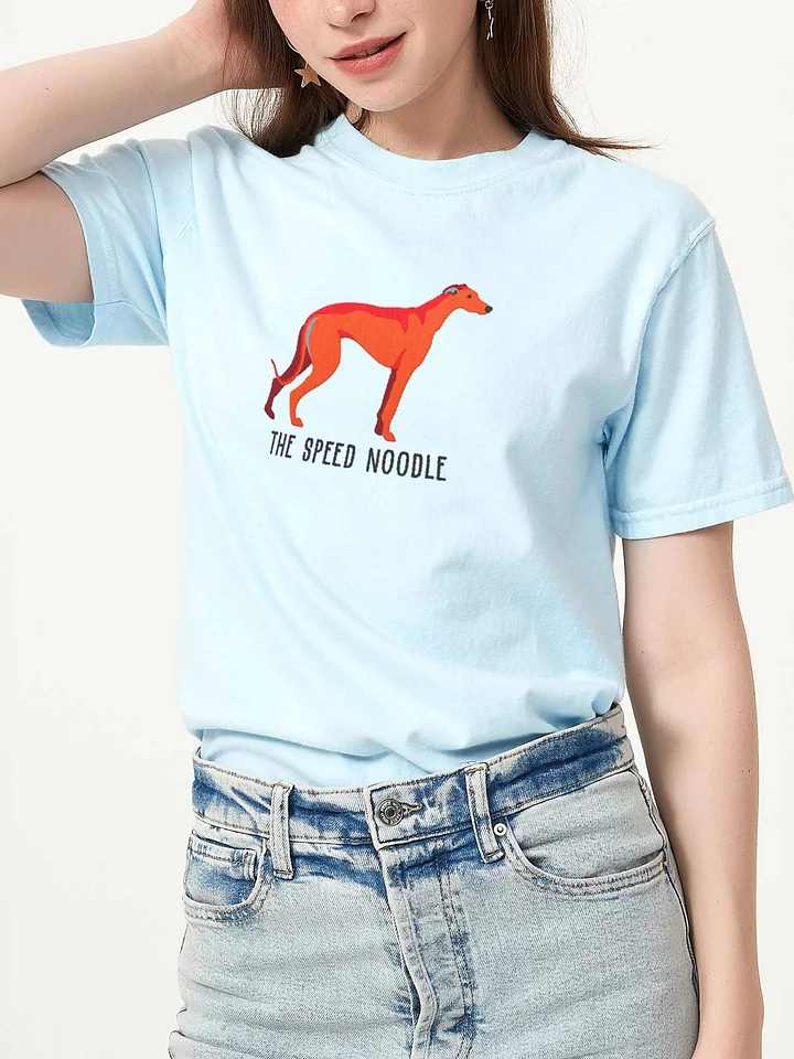 The Speed Noodle T-Shirt(Embroidered) of a Greyhound(Red) product image (1)