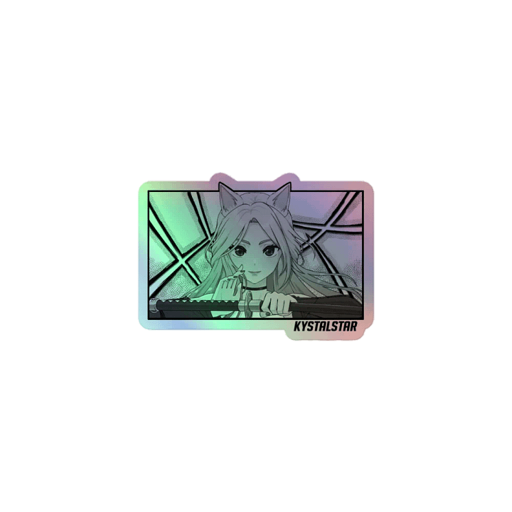 [KystalStar Katana B&W] Kiss-Cut Holographic Sticker Sheet product image (1)