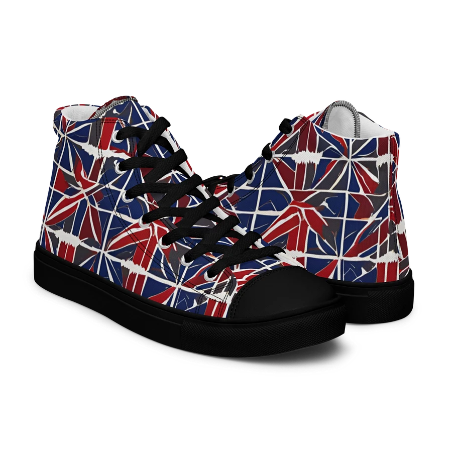 Red And Blue Mosaic Men's High Top Shoes product image (11)