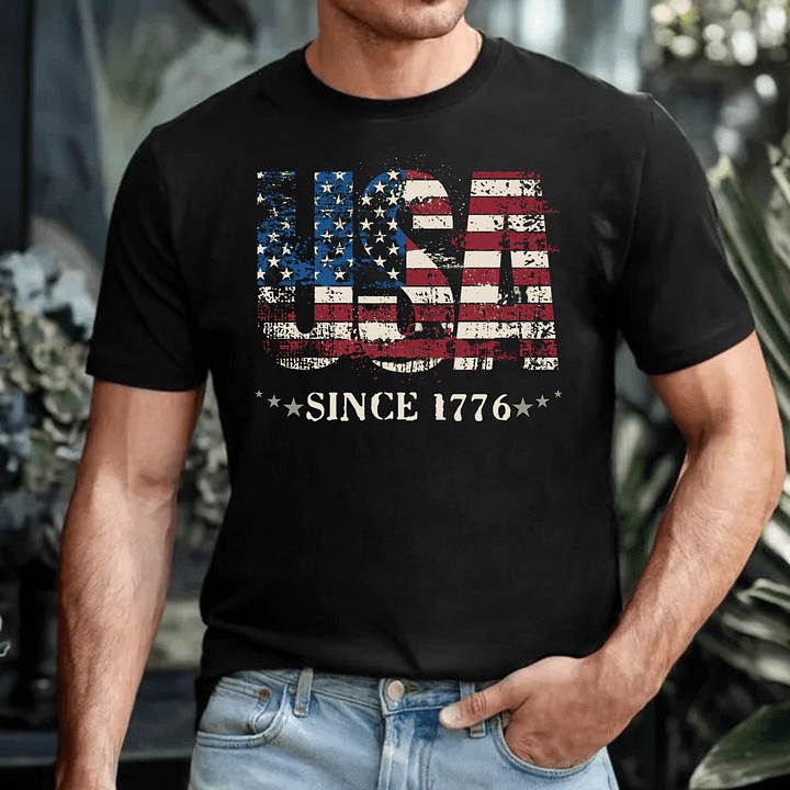 Vintage USA Flag Tee - Since 1776 - 250th Independence Anniversary product image (1)