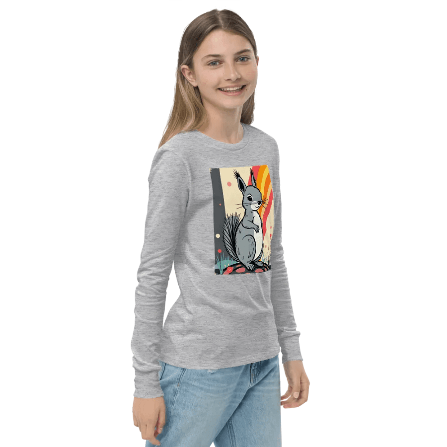 Rainbow Squirrel Youth Long Sleeve Tee product image (4)