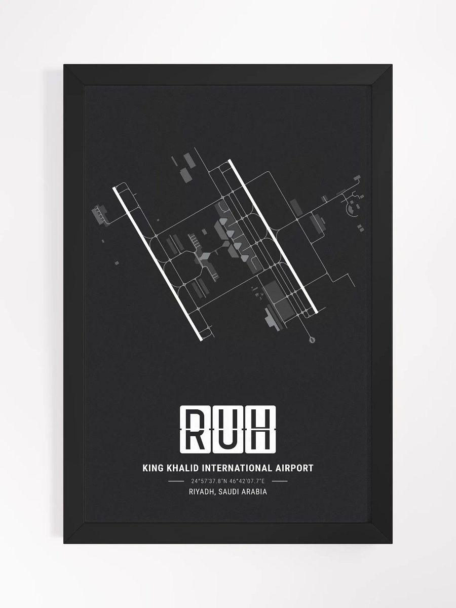 Framed Airport RUH Premium Map On Matt Paper product image (1)