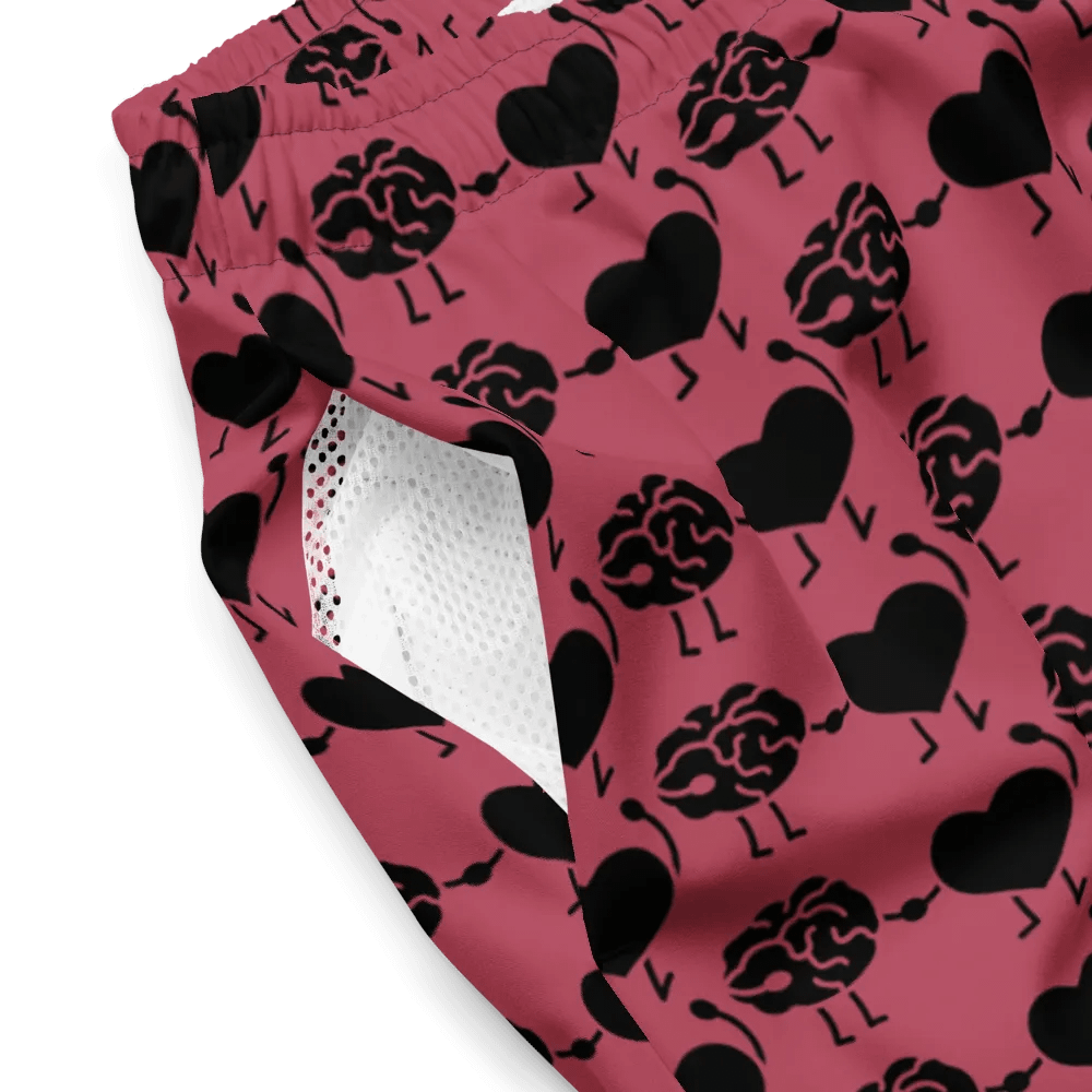 Whimsical Brain and Heart All-Over Swim Trunks product image (4)