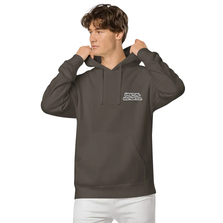 Habitual Instigator (L.C. bubble design) embroidered pigment hoodie product image (2)