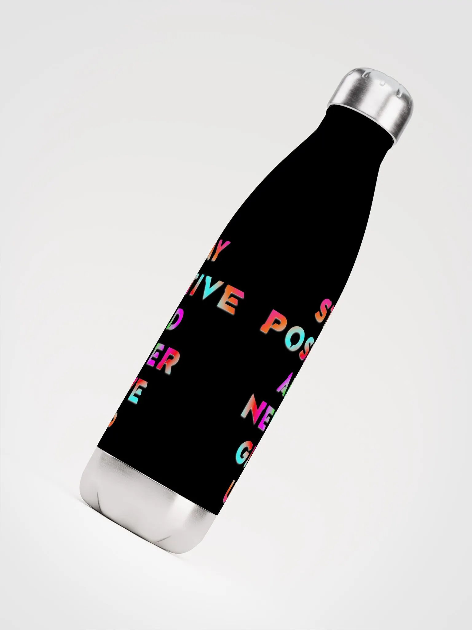 Blade Army stay positive and never give up Color`s Black Water bottle product image (4)