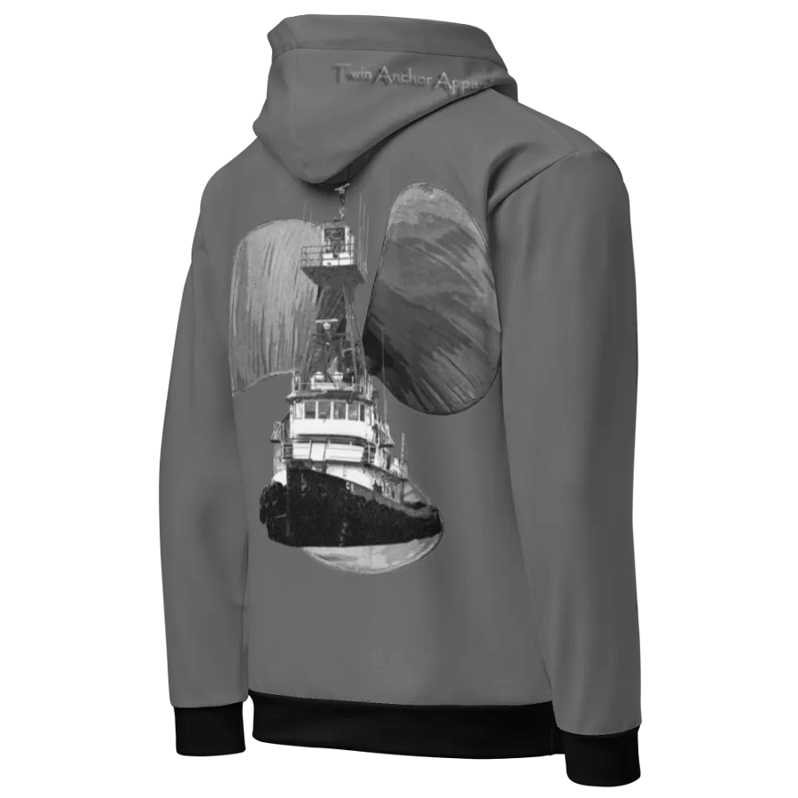 Gray Three blade prop Tug CE Hoodie product image (9)
