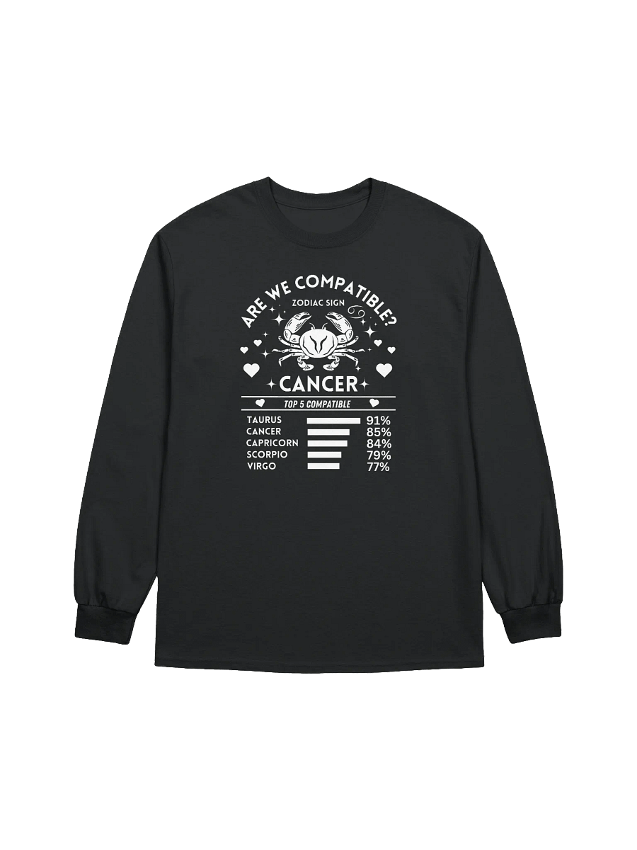 Cancer Zodiac Sign Romantic Compatibility - Gildan Ultra Cotton Unisex Long Sleeve T-Shirt - Dark Colors product image (2)