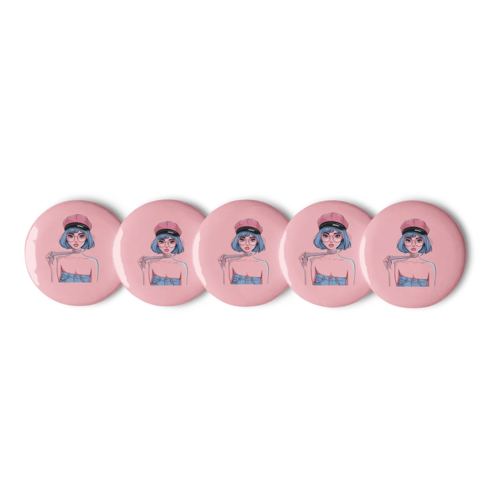 Whimsical Blue Hair Button Set product image (1)