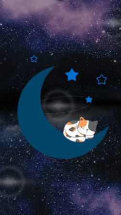 Crecent Moon Cat Static Mobile background product image (1)