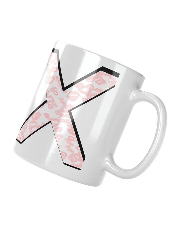 White X Pink Lipstick Kisses | Glossy White Mug product image (4)
