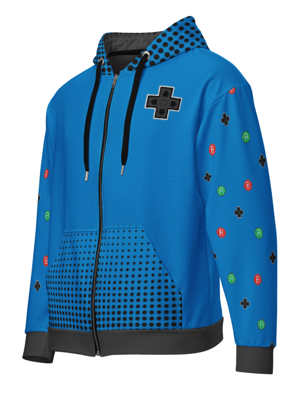 🎮 Retro GamePad Hoodie – Classic Blue Pixel Edition product image (2)
