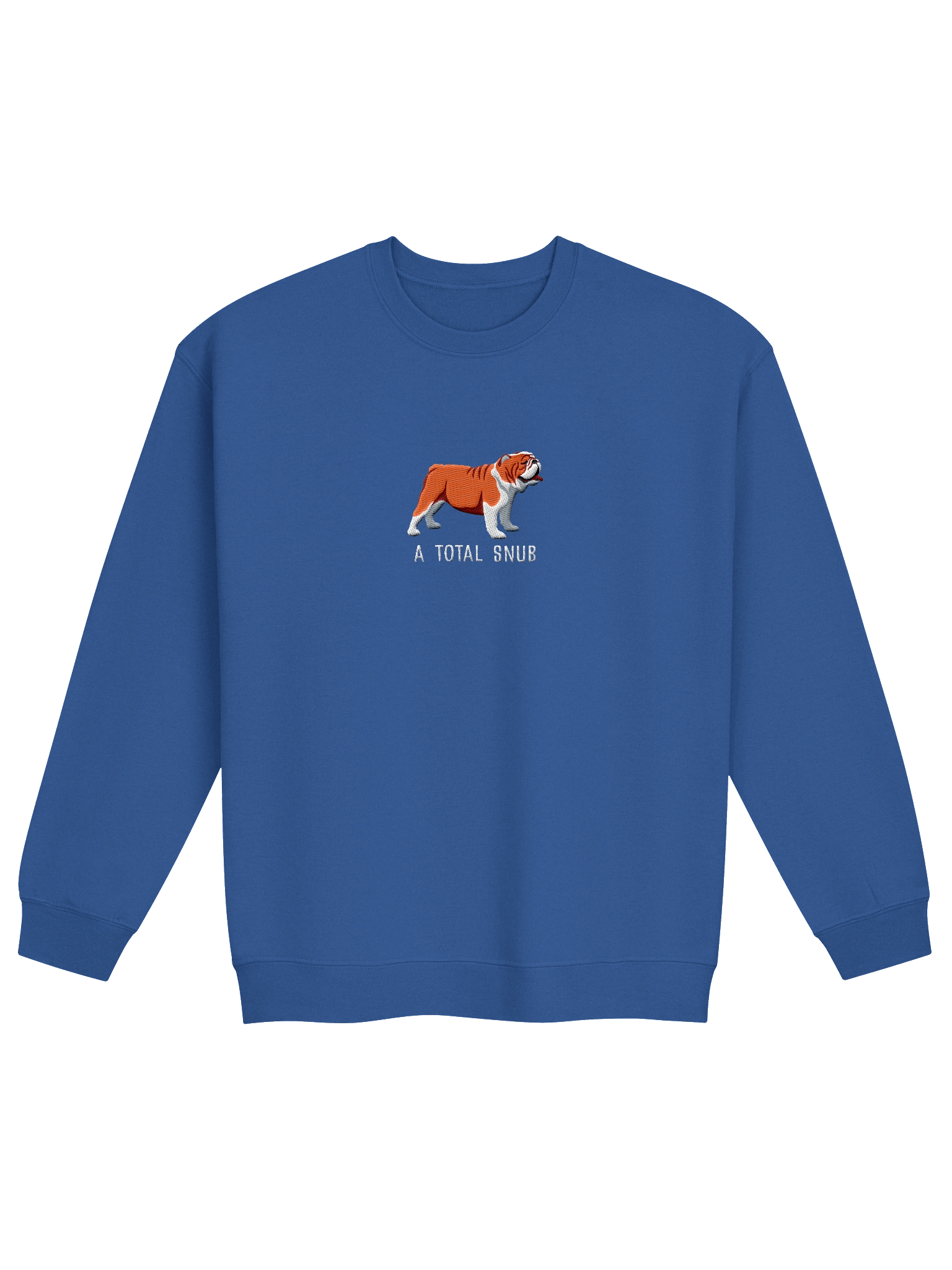 A Total Snub Sweatshirt (Embroidered) of an English Bulldog(Red & White) product image (13)