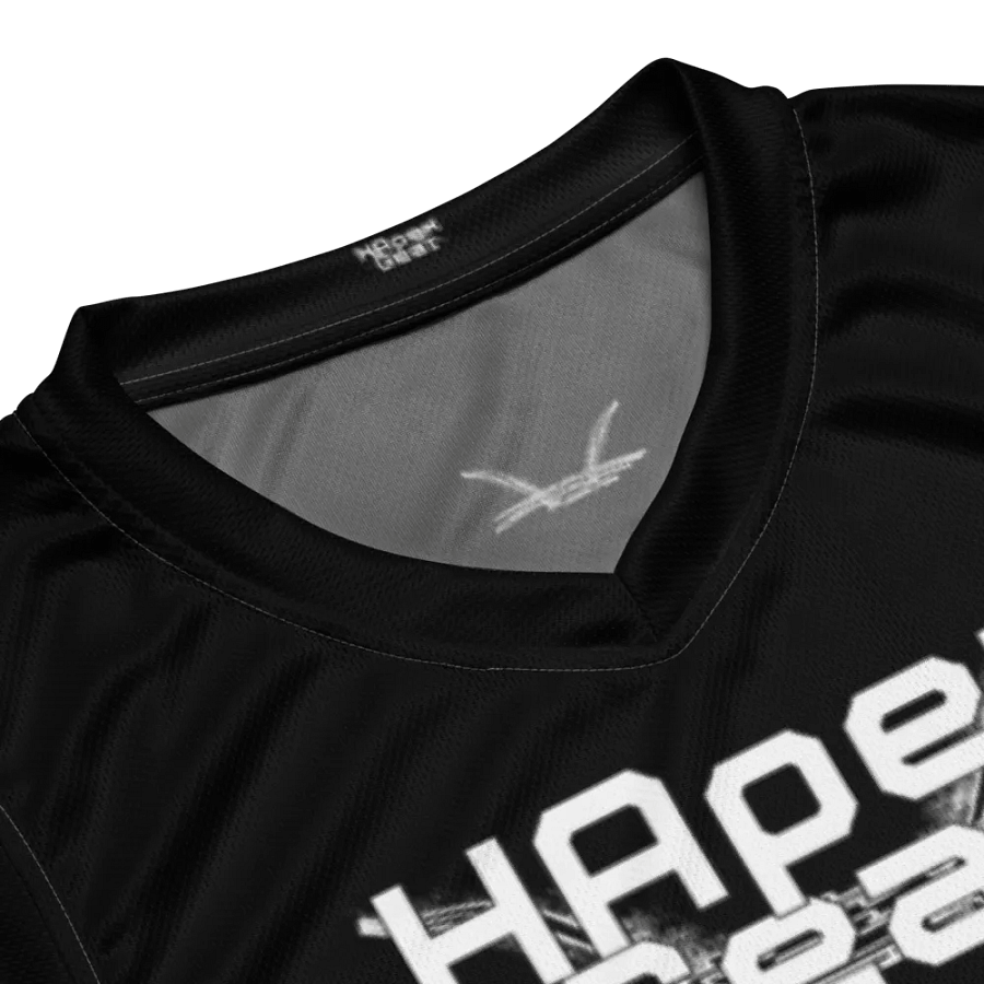 Capital FRENCH - Black - Recycled Unisex Basketball Jersey - White HApex Gear Black Logo product image (8)