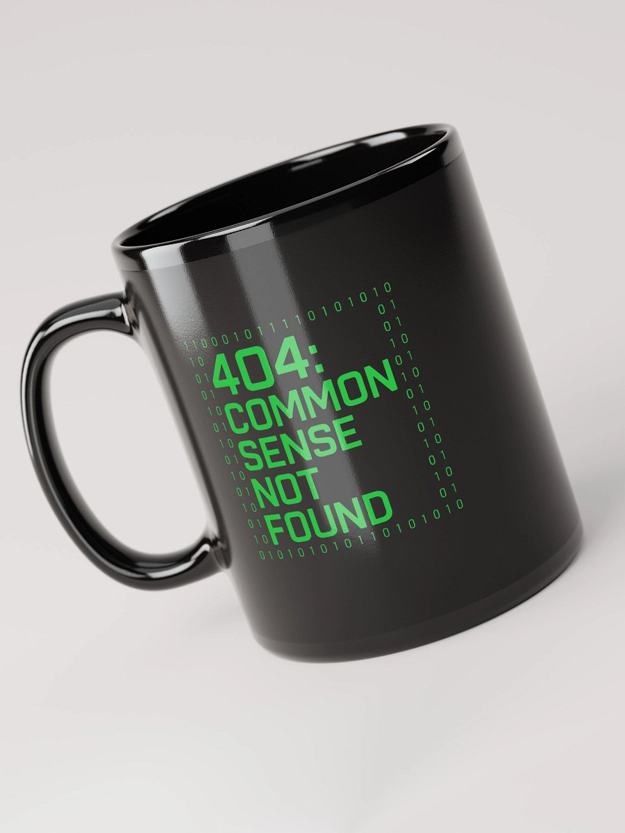 Funny 404 Error Black Mug | Coder Gift & Tech Humor Cup product image (3)