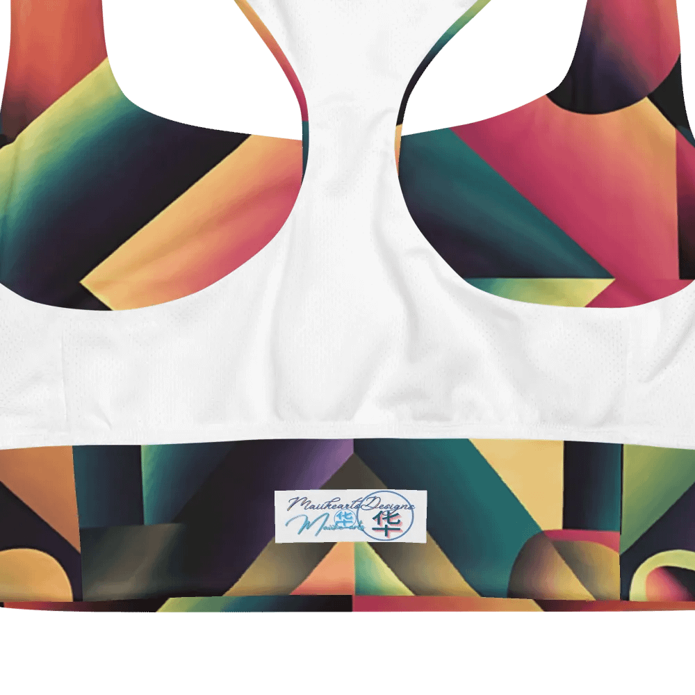 Abstract Lithographic Pattern Design Longline Sports Bra - V7 product image (10)
