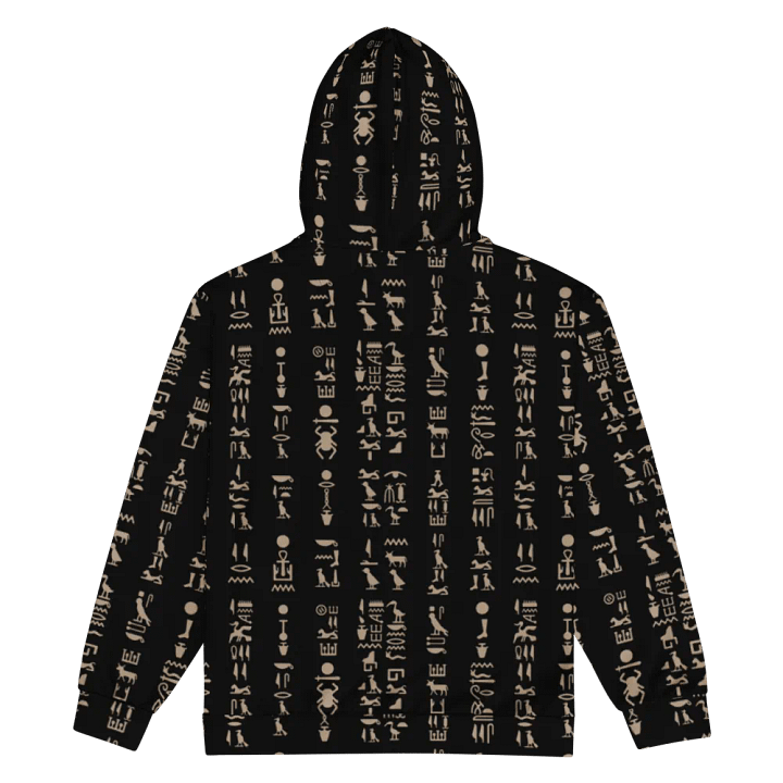 Isis Black Hieroglyphs Detail Unisex Zip Hoodie product image (2)