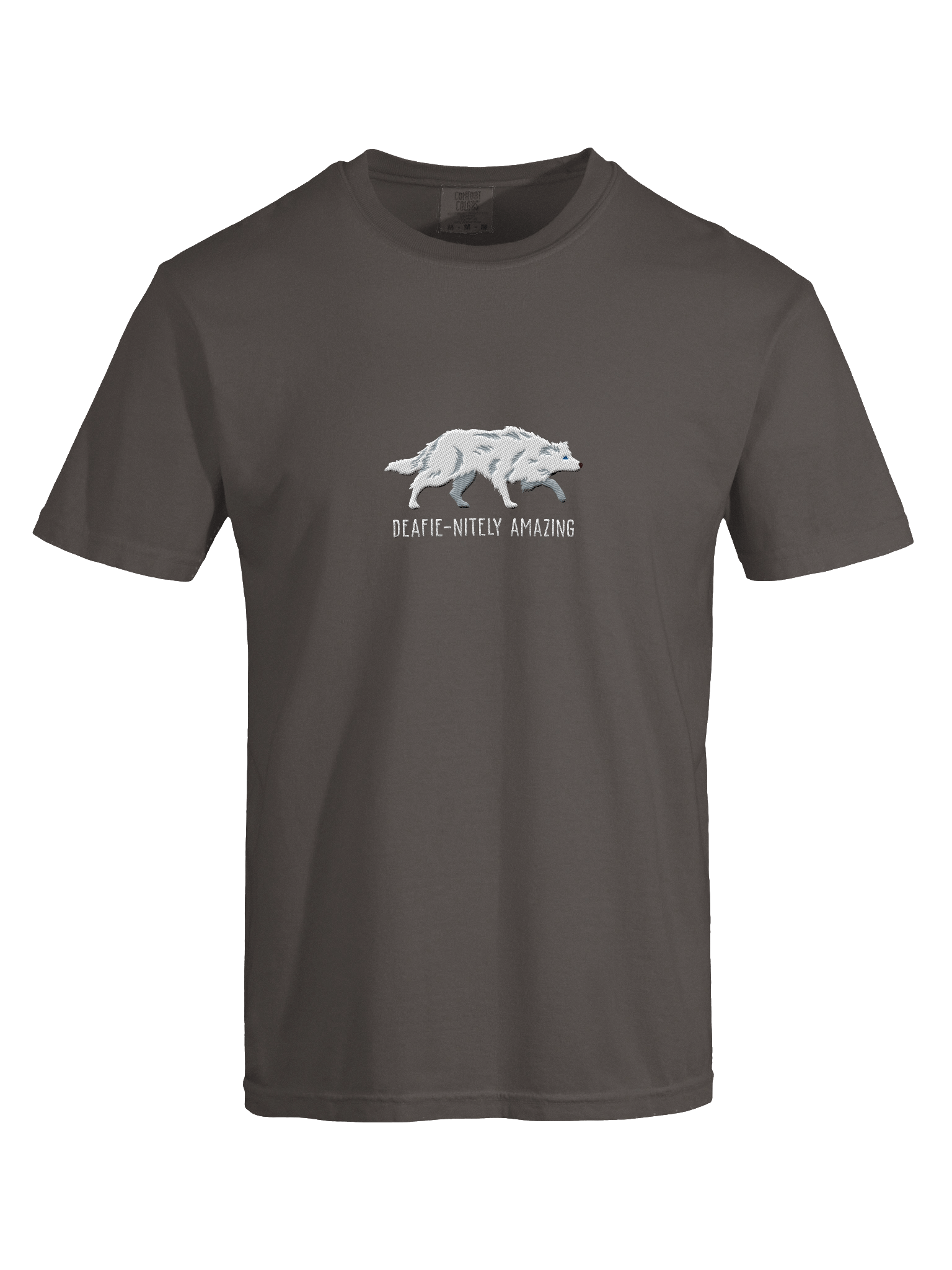 Deafie-Nitely Amazing T-Shirt(Embroidered) of a Border Collie(Double Merle) product image (37)