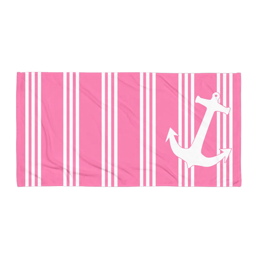 PINK STRIPED ANCHOR TOWEL - STRANDTUCH MIT ANKER product image (1)