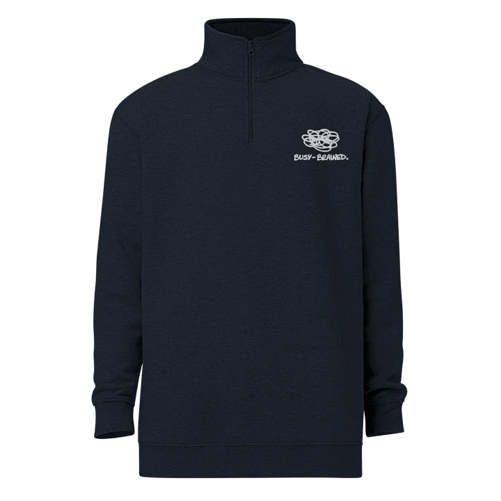 BUSY-BRAINED (white) embroidered quarter zip product image (12)