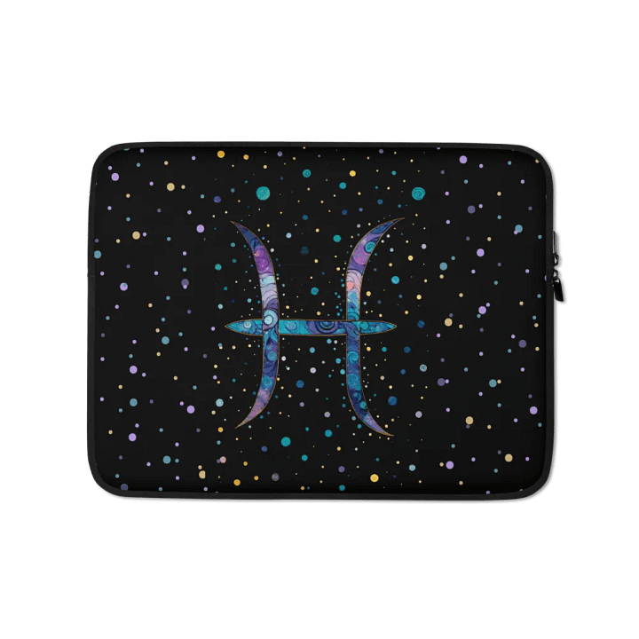 Pisces, Magical Mystical Glyph Only, Patterned Laptop Sleeve product image (1)