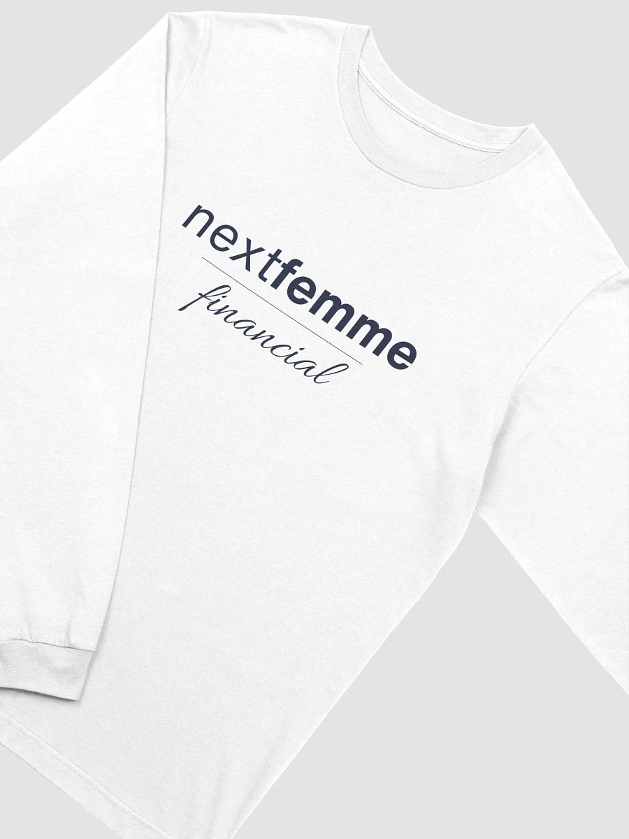 Whispering Threads Long Sleeve Unisex Tee with Navy Logotype product image (2)
