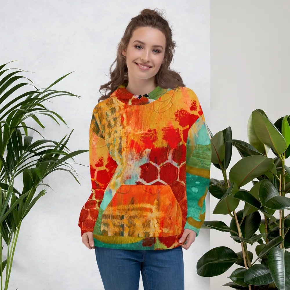 original abstract painting on unisex sweatshirt, hoodie product image (5)