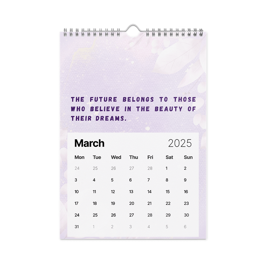 FLORAL INSPIRATIONAL QUOTES WALL CALENDAR 2026 product image (9)