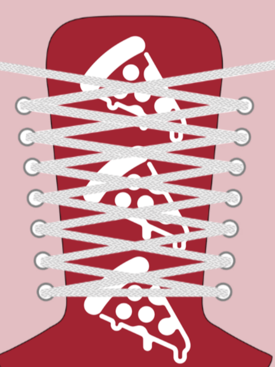 Love Pizza High Top Red/White Female product image (9)