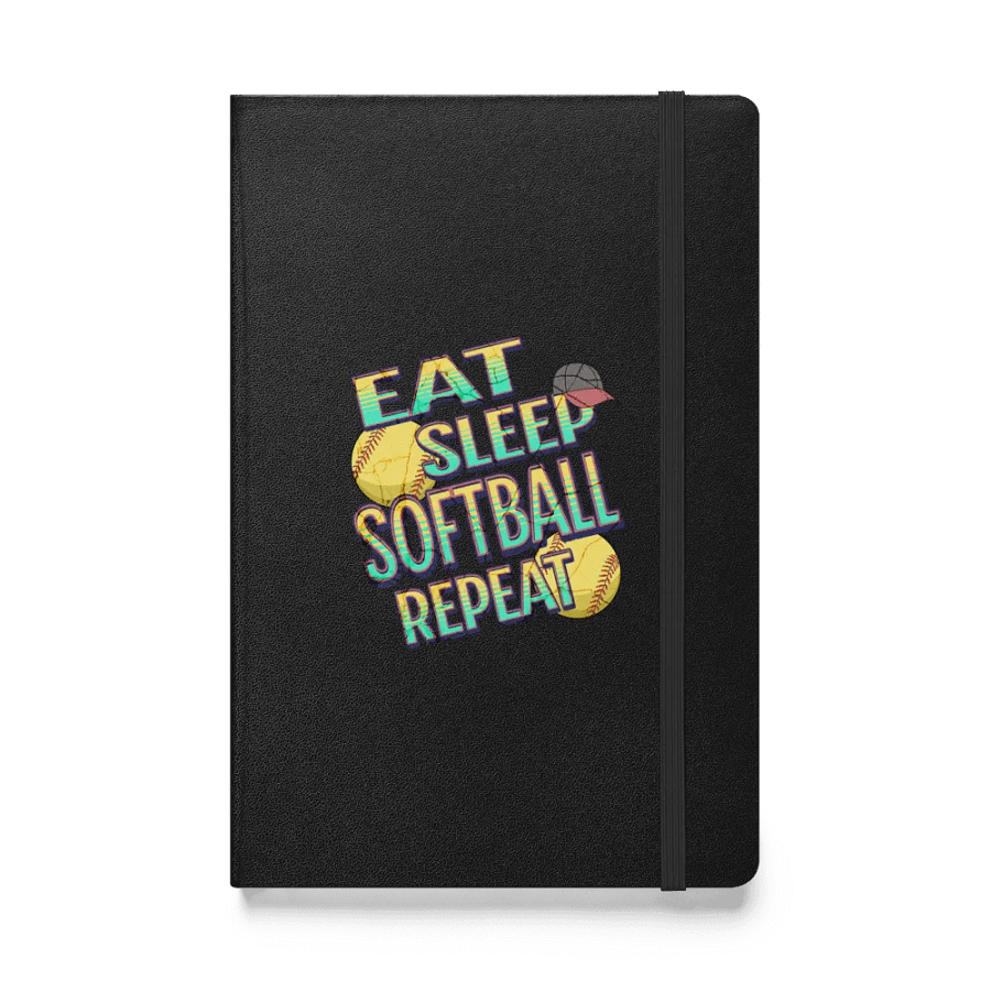 Eat Sleep Softball Repeat Hardcover Journal product image (1)